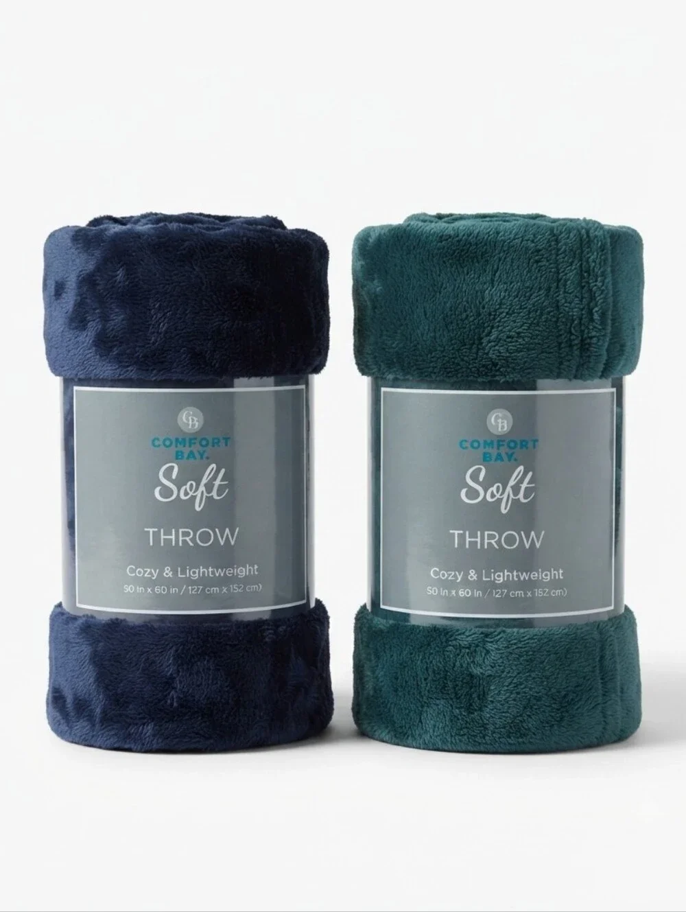 Comfort Bay Soft Throw Blankets Set of 2